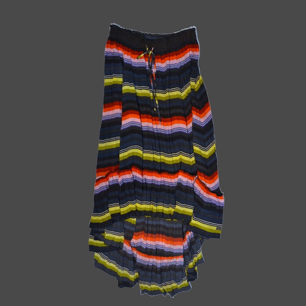 free people striped flowy hi-lo skirt